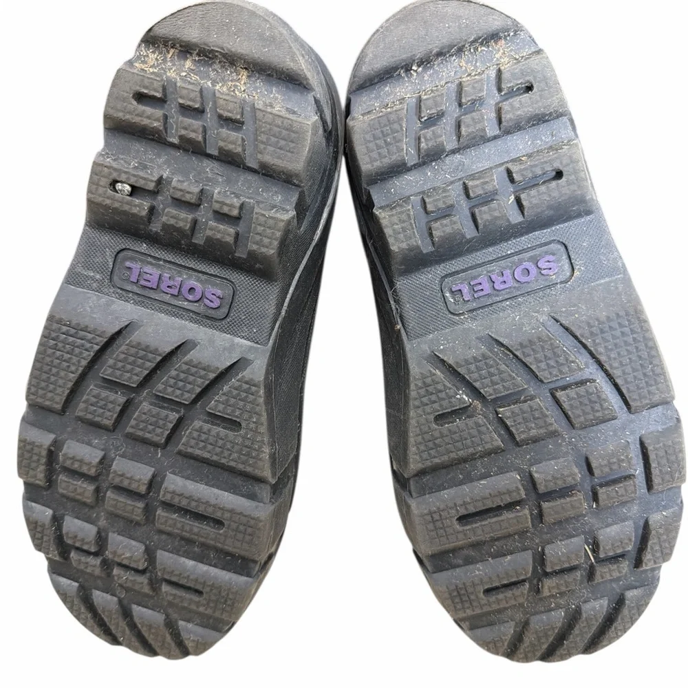 Sorel Purple and Pink Kids' Winter Waterproof Boots in Size 2.